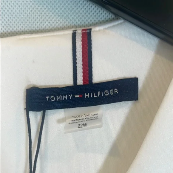 Tommy Hilfiger White and BLACK Asymmetrical Sheath Dress - Picture 6 of 9